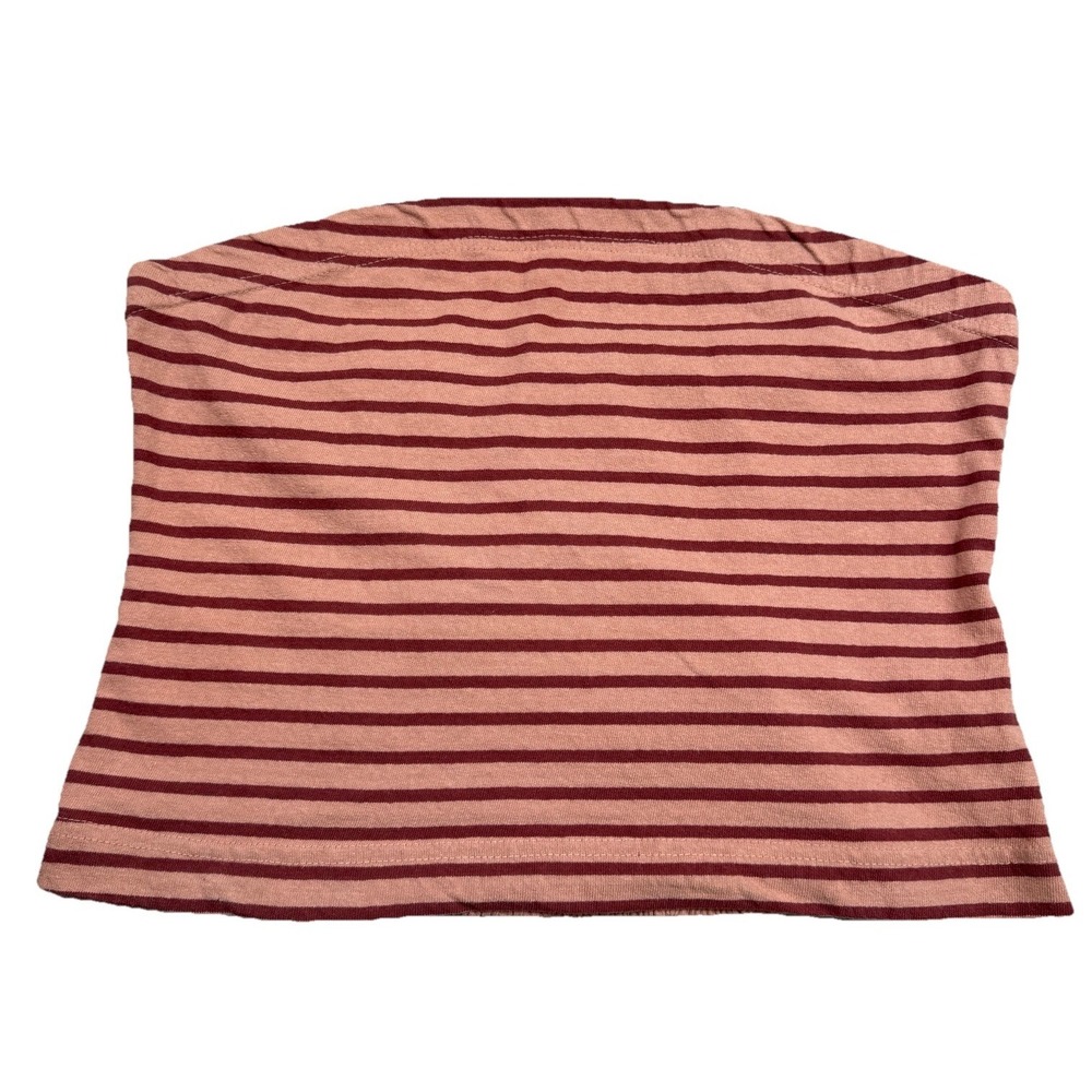 Free People Free-Est Sailor Tube Top Set Women M Burnt Henna Stripe Resort Beach - Picture 3 of 16